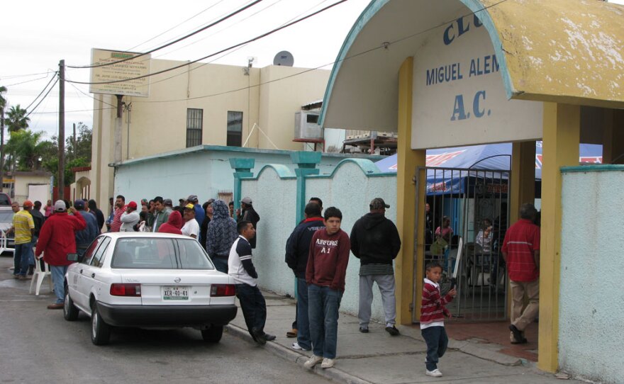 The roughly 300 families who fled Ciudad Mier have found shelter at the Lions Club in the nearby town of Miguel Aleman.