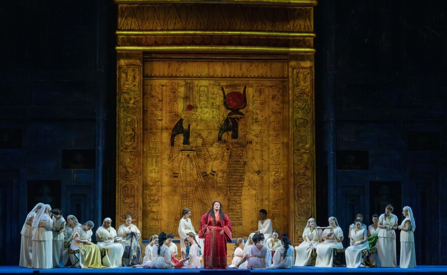 Judit Kutasi as Amneris in Act II, Scene 1, of Verdi's "Aida."
