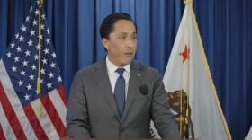 San Diego Mayor Todd Gloria speaks during a press conference on Feb. 18, 2025 in San Diego, Calif.