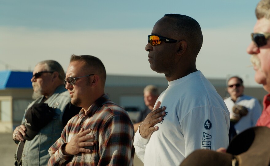 Derrick Wilburn at Freedom Ride Rally in Cortez, Colorado