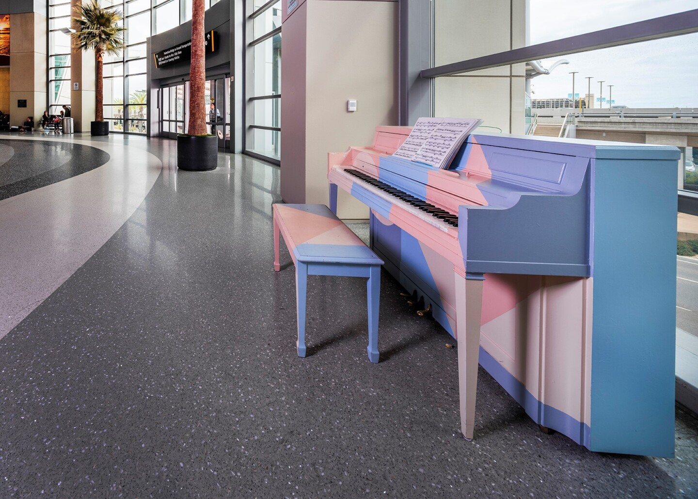 Mark Hewko's "Resonance," a public piano placed in San Diego International Airport's Terminal 2 pre-security, is shown in an undated photo.