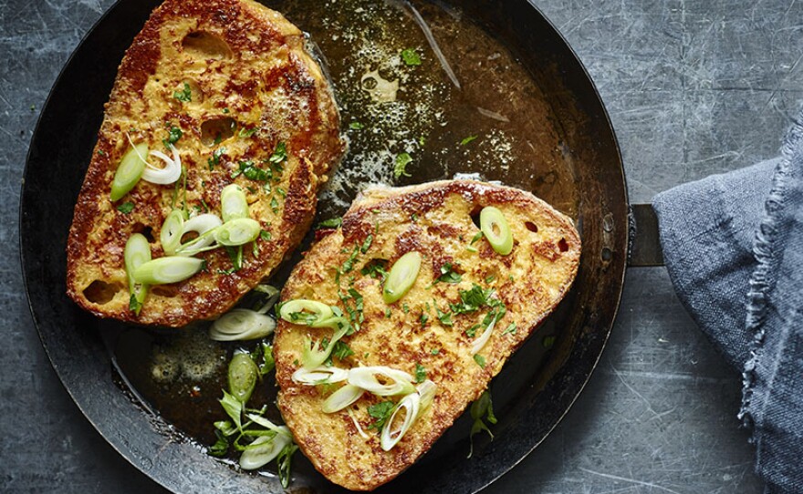 Parmesan French toast. Television personality, journalist and gourmet food writer Nigella Lawson hosts the culinary series NIGELLA: AT MY TABLE. The series is a delicious celebration of home cooking — the food that makes people feel happy and welcome as they sit around the table. 