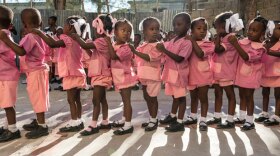 Preschool students at the SOPUDEP school in Port-Au-Prince, Haiti.