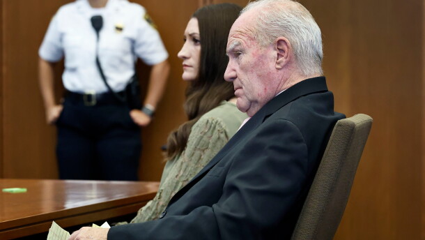 Lindsay Clancy and lawyer Kevin Reddington look at jurors as Judge William Sullivan instructs them to continue deliberations during Clancy's murder trial on Friday, Sept. 4, 2026, in Plymouth, Mass.