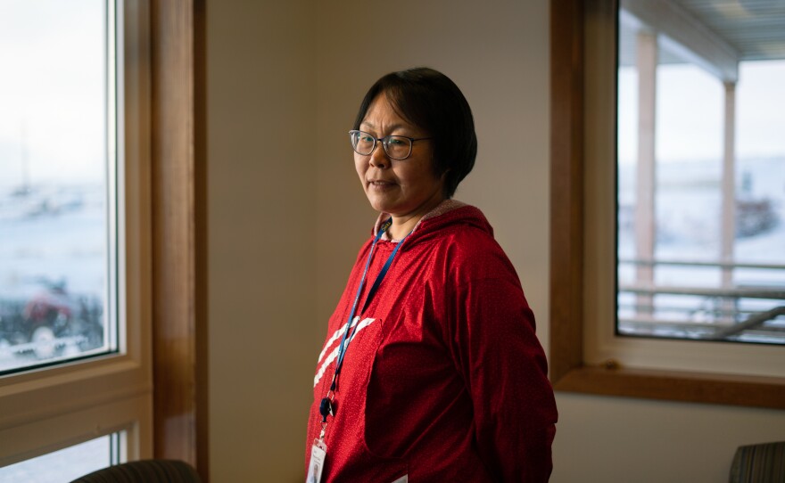 Diana Therchik, the operations manager for the Toksook Bay Sub-regional Clinic, worries about a nearby ice road that hasn't frozen over in recent winters, making it more difficult to travel between remote villages.