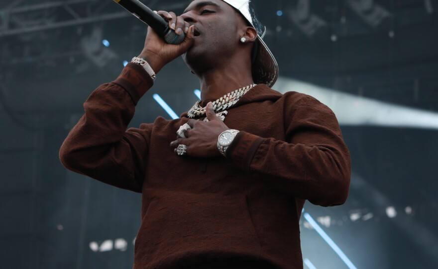 Young Dolph performs during Rolling Loud New York 2021 at Citi Field last month in New York City. The 36-year-old rapper was shot and killed in Memphis, Tenn. while visiting a bakery on Wednesday.