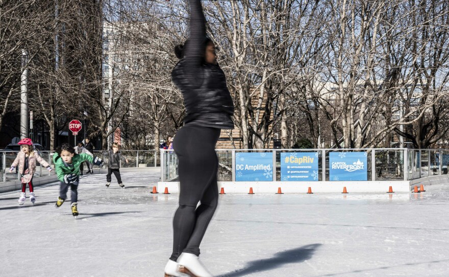 Maya James shows off her skills at Canal Park Ice Rink in Washington, D.C.