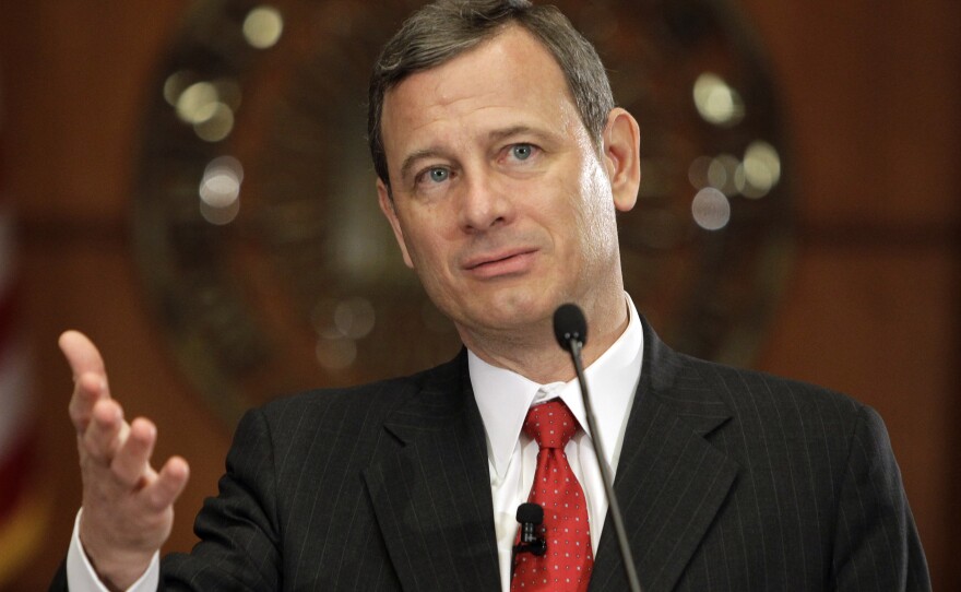 Chief Justice of the Supreme Court John Roberts speaks at the Indiana University School of Law in Indianapolis, April 7, 2010.