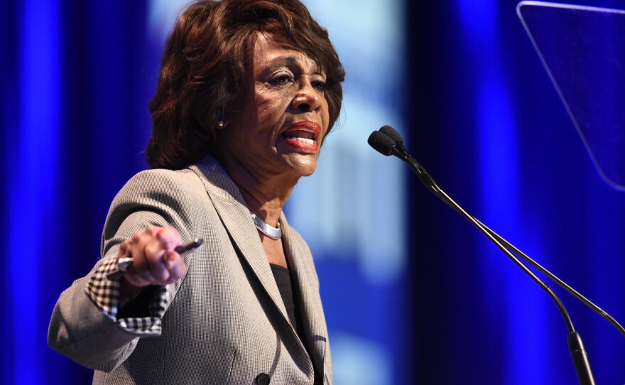 Rep. Maxine Waters, D-Calif., speaks at the 2018 California Democrats State Convention in San Diego in February. "If you think we're rallying now you ain't seen nothing yet," Waters said over the weekend.