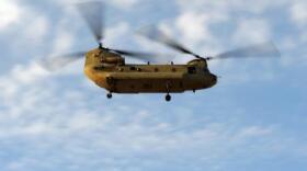 A U.S. Army CH-47 Chinook departs from Kandahar Airfield, Afghanistan, Dec. 27, 2009. 