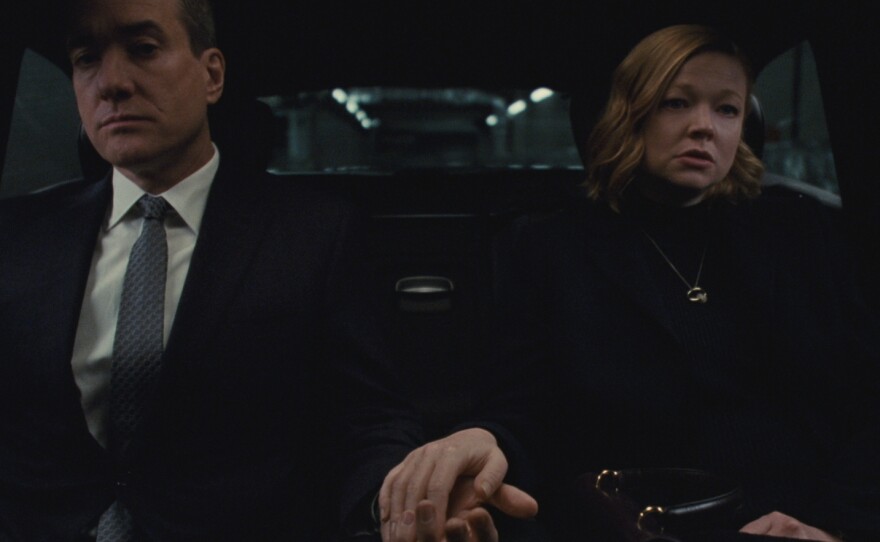 Matthew MacFadyen and Sarah Snook in HBO's <em>Succession</em>.