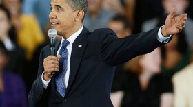 President Obama participates in a town hall meeting Thursday at the University of New Orleans.
