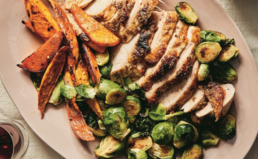 Melissa Clark's Sheet Pan Thanksgiving recipe is an easy-to-prepare meal for the holiday or throughout the year.