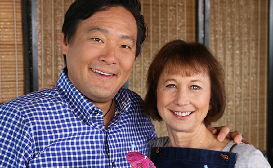 Ming Tsai with James-beard nominated chef Susan Regis at her new restaurant, Shepard in Cambridge, Mass.