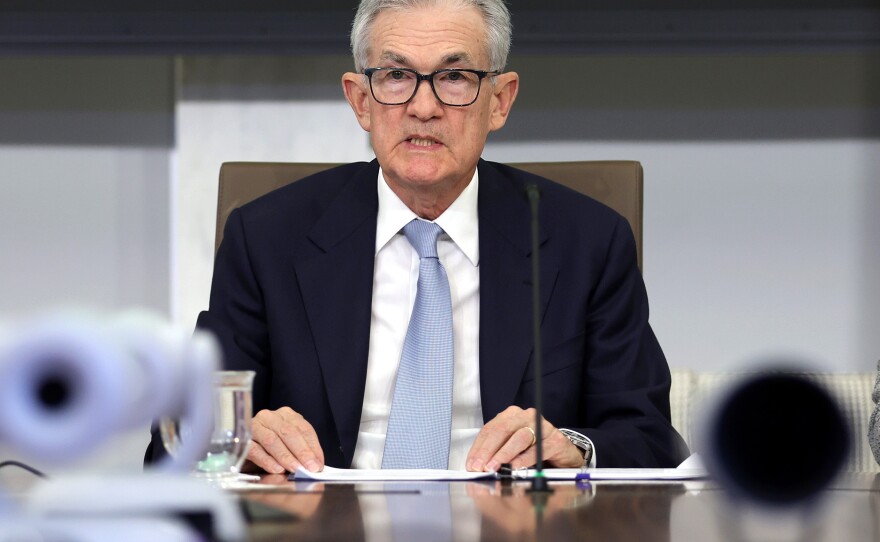 Federal Reserve Chair Jerome Powell speaks during a meeting in Washington, D.C., on Sept. 28. The Fed has been raising interest rates in the most aggressive fashion since the early 1980s.