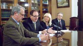 Republican state lawmakers unveil their budget proposal. From left: Senate Budget Committee Vice-Chair Bill Emmerson, Senate GOP Leader Bob Huff, Assembly GOP Leader Connie Conway, Assembly Budget Committee Vice-Chair Jim Nielsen.