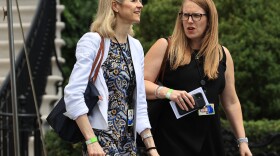 White House counsel Dana Remus (left) and Deputy Chief of Staff Jennifer O'Malley Dillon depart the White House on July 13, 2021. Remus is the "quarterback" of the effort to nominate a Black woman to serve on the Supreme Court.