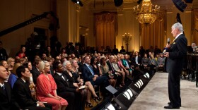 Burt Bacharach speaks after accepting the 2012 Library of Congress Gershwin Prize for Popular Song from President Barack Obama, in the East Room of the White House, May 9, 2012.