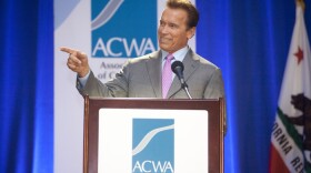 Governor Schwarzenegger speaks during the Association of Calif. Water Agencies meeting in San Diego on December 3, 2009.