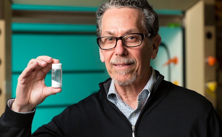 Ronald Evans, director of Salk's Gene Expression Laboratory, has developed a compound called fexaramine that acts like an imaginary meal. He hopes fexaramine, which tricks the body into burning fat as if it has consumed calories, will lead to an effective obesity and diabetes treatment in humans.