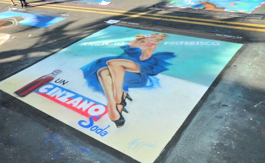 An example of Gesso Italiano art at Little Italy Festa.