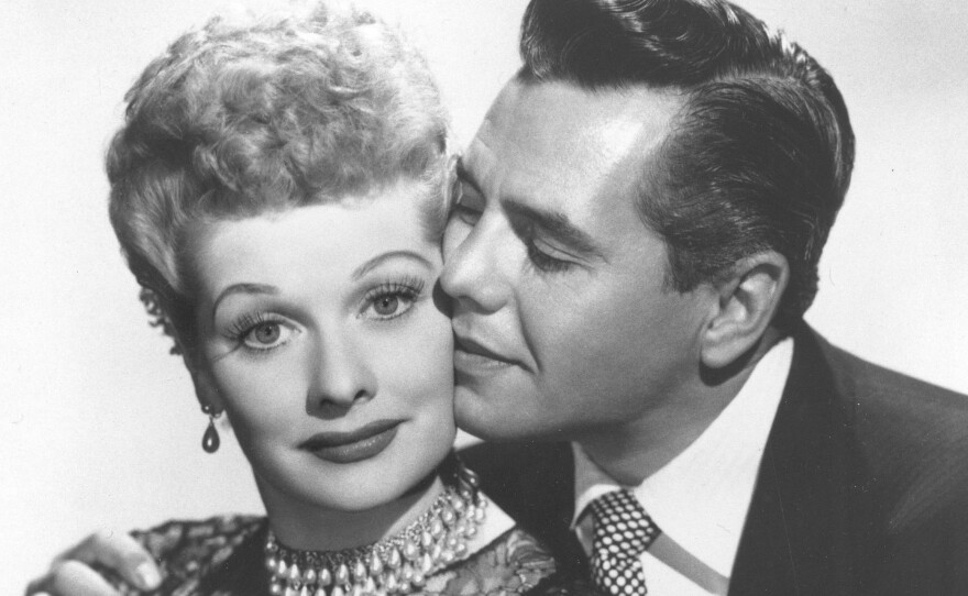 Comedian-actress Lucille Ball and her husband, musician-actor Desi Arnaz, stars of I Love Lucy.