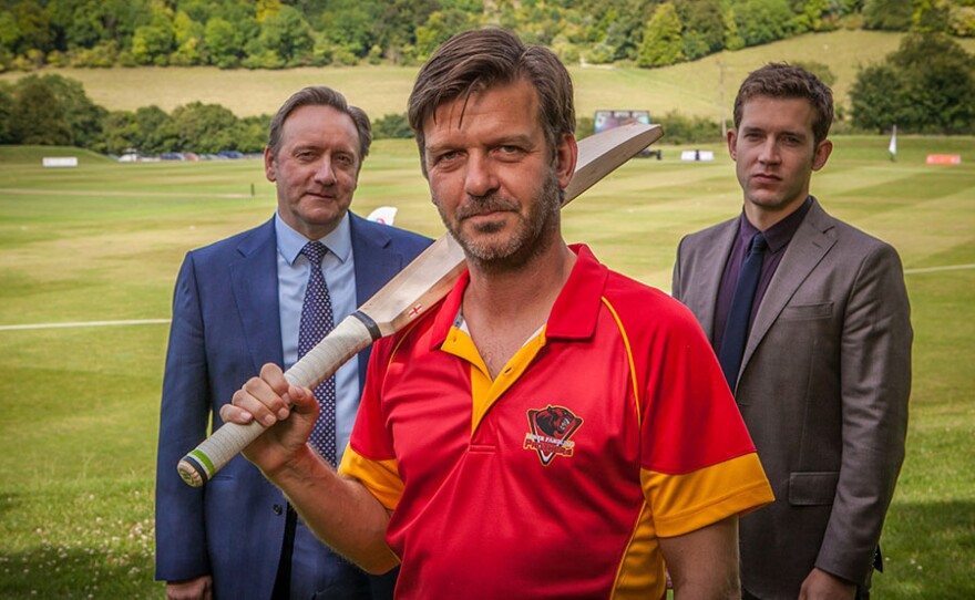 A scene from "Last Man Out" Tensions run high in Lower Pampling as a new type of cricket threatens a century of tradition. When a star cricketer dies during a tournament, DCI Barnaby and DS Winter's investigation draws them into a dangerous game with a surprise visitor from Barnaby's past. Guest appearance by Jason Hughes as DI Ben Jones (center).