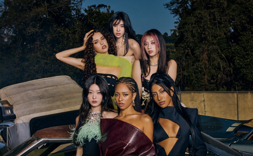 Manon Bannerman (front center) has been missing in action from the girl group Katseye for much of this year.