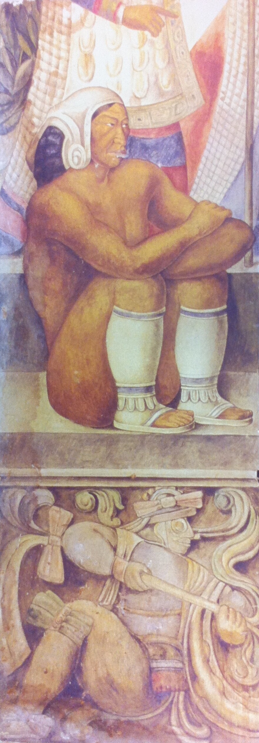 A piece of a mural painted in the 1930s on the walls of the Aztec Brewing Co. Courtesy of City of San Diego. 
