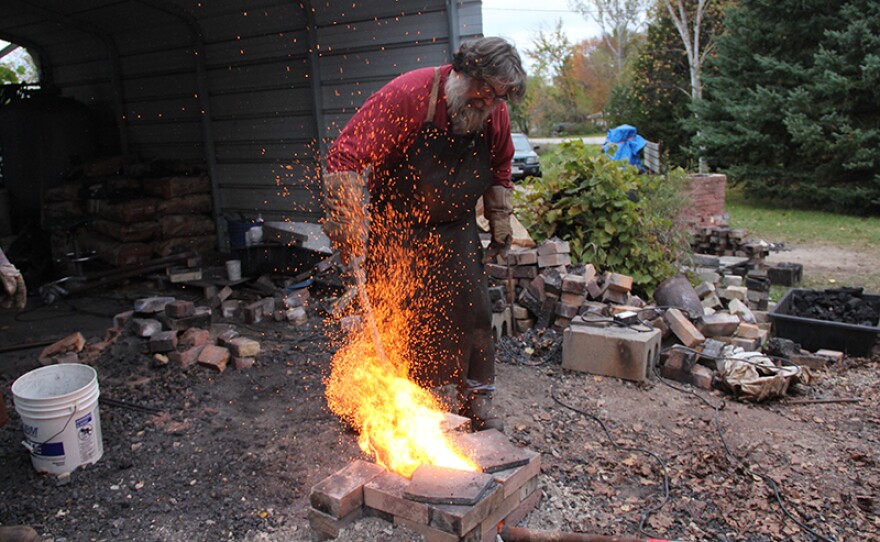 Blacksmith Richard Furrer creates the steel that will eventually become a replica of an armor made at Henry VIII's Royal Armoury at Greenwich - arguably the finest suits ever made.