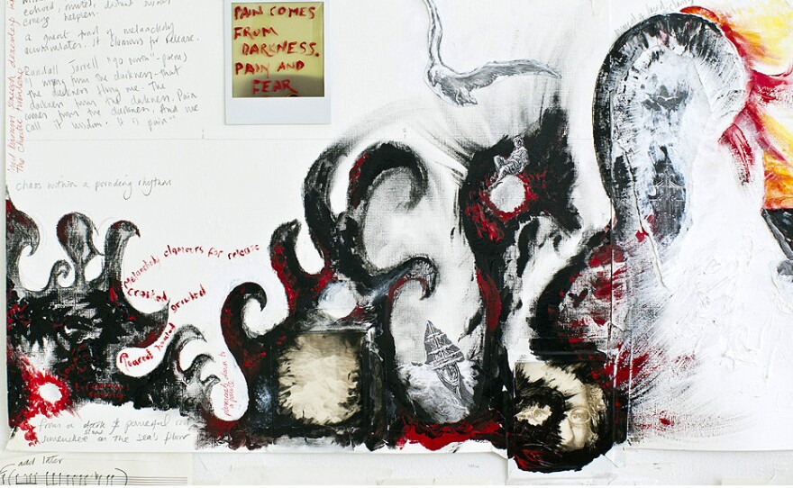 A section of a 15-foot-long mural Anna Clyne painted in 2011, which she used as inspiration in composing Night Ferry for the Chicago Symphony Orchestra.