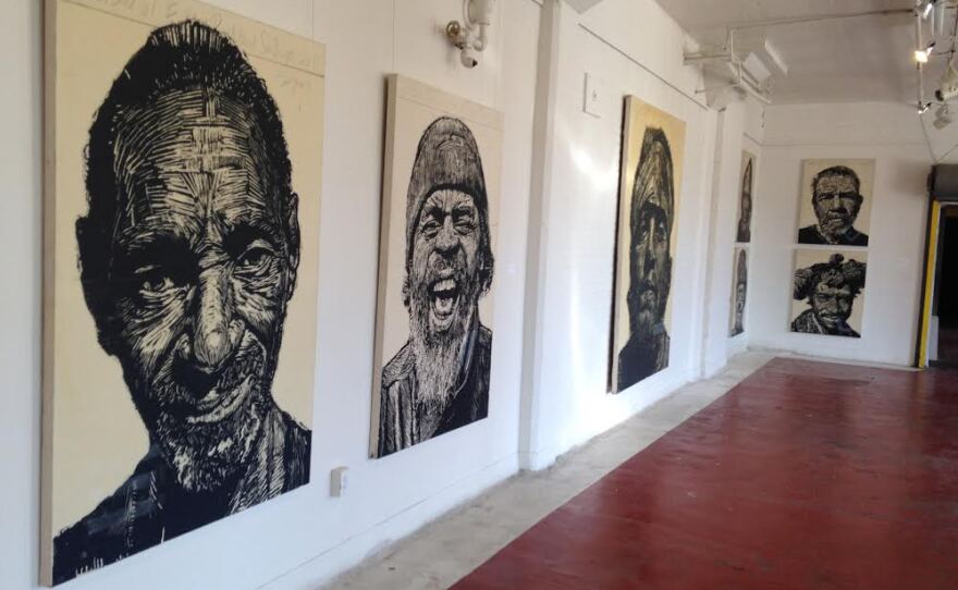 Neil Shigley's portraits of homeless people is on display at Bread & Salt Gallery, Sept. 23, 2015.