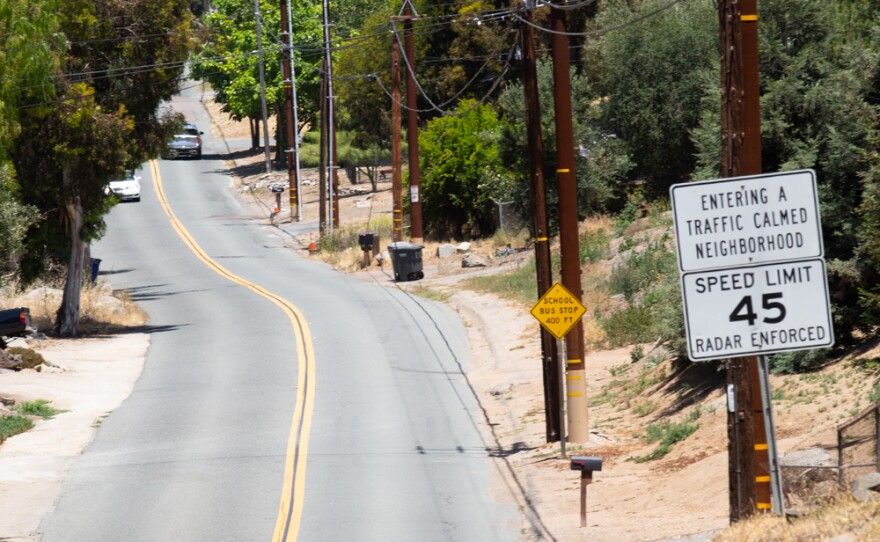 Country Club Drive in Escondido, shown in this photo, is the fire evacuation route for the community of Harmony Grove, May 17, 2022. 