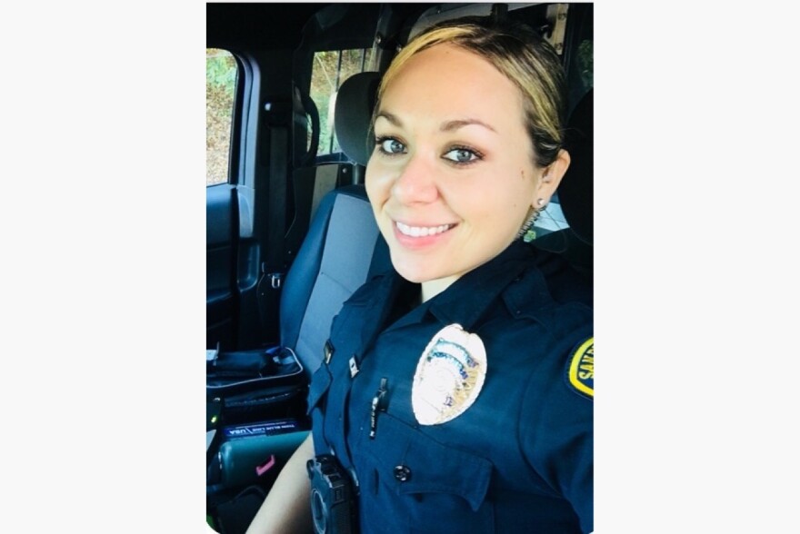 San Diego police officer Ciara Estrada takes a selfie in uniform in this undated photograph. (Courtesy Estrada family)
