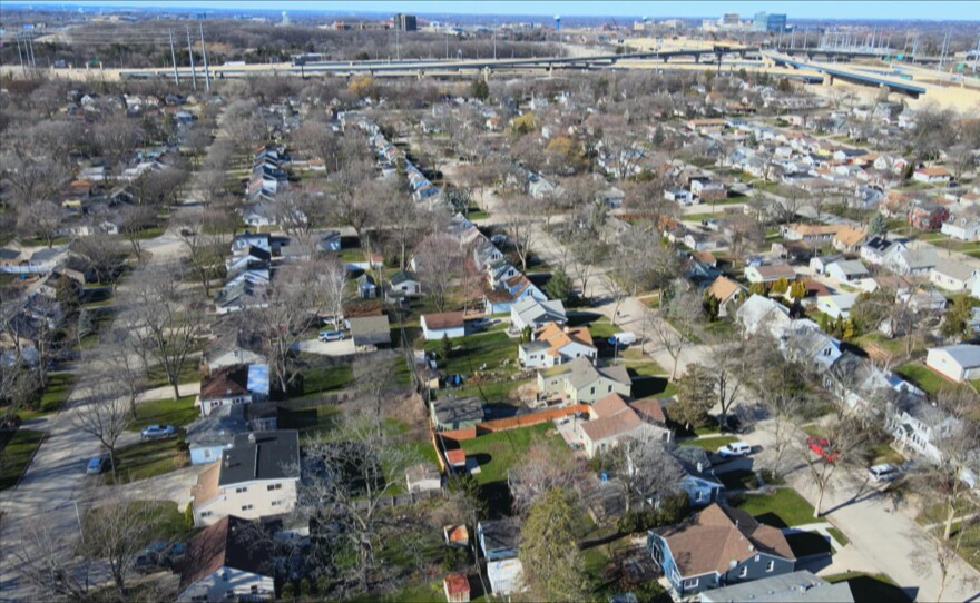 Aerial shot of Milwaukee, Wisconsin