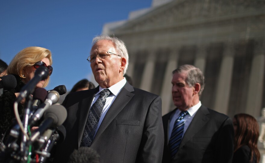 Shelby County, Ala., attorney Butch Ellis talks to reporters outside of the U.S. Supreme Court in February, when oral arguments were heard in the Voting Rights Act case.