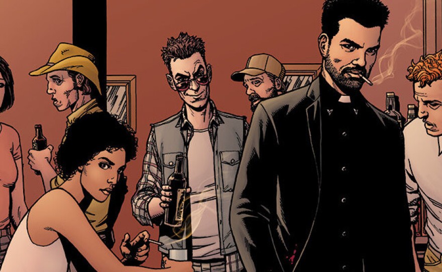 After his iconic series <em>Preacher</em> was adapted for TV, Steve Dillon drew the show's stars in his inimitable style.