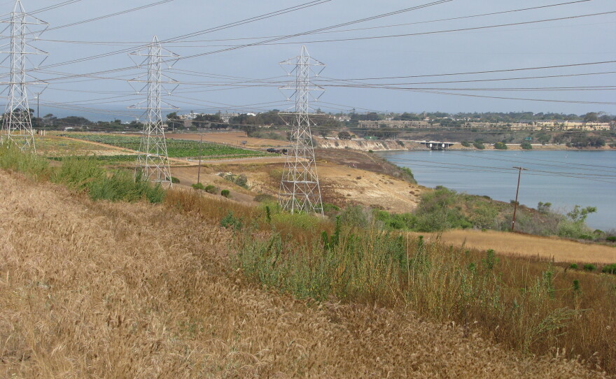 The site of a proposed outdoor mall on the south shore of the Agua Hedionda Lagoon in Carlsbad.  May 12, 2015