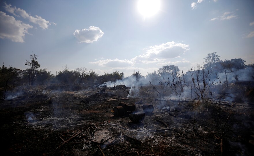 A view of the devastation caused by a fire during the dry season in Brasilia, Brazil, on Wednesday.