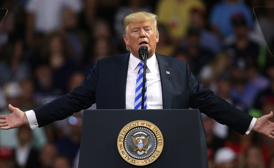 President Trump speaks at a rally Tuesday in Charleston, W.Va.