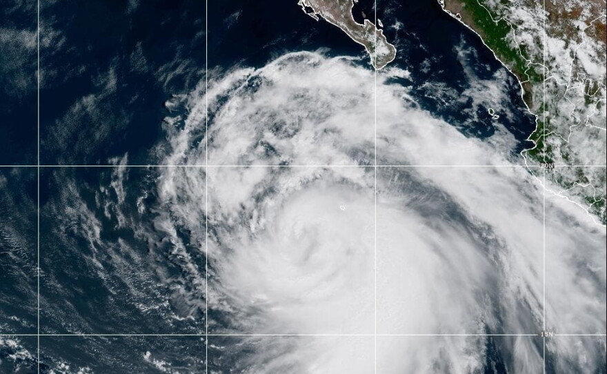 Tropical Storm Marie swirls in the Pacific, off the coast of Mexico on Sept. 1, 2026.