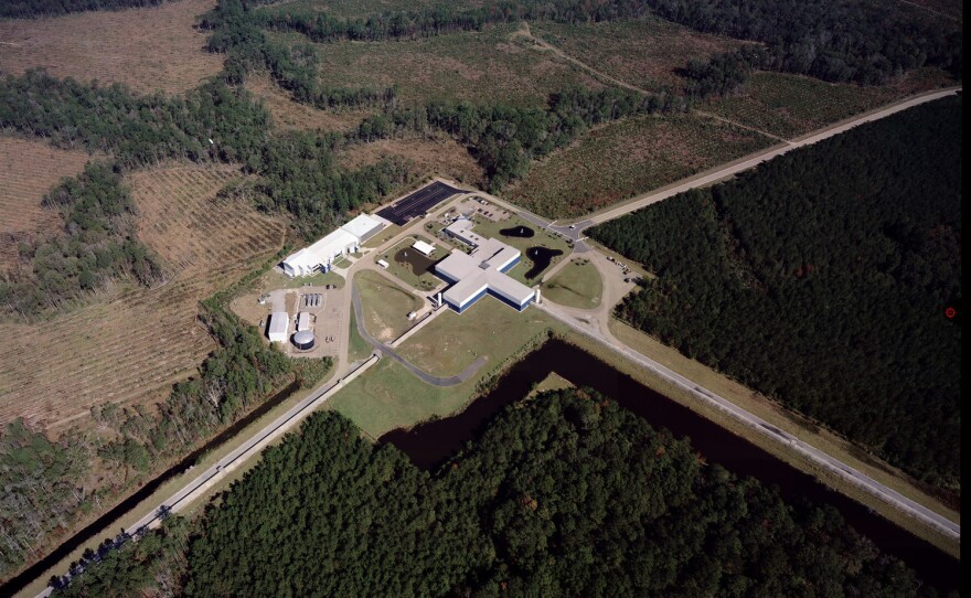 The Laser Interferometer Gravity-Wave Observatory measures tiny changes in the length of its 2.5-mile-long arms. There are two detectors: one in Washington state and one in Louisiana (pictured).