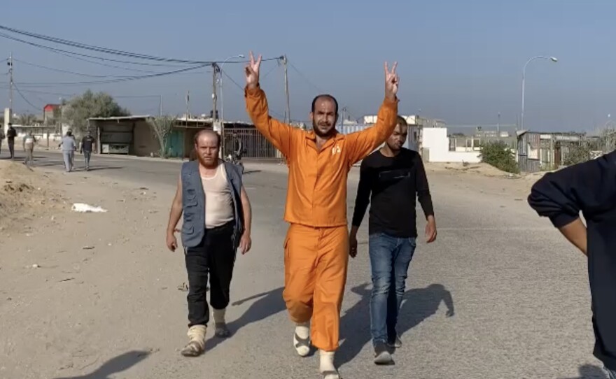 One of the thousands of Gaza laborers who were working in Israel when the war broke out and detained.