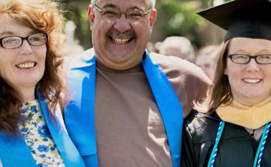 Esequiel "Zeke" Cisneros with his wife, Brenda Cisneros, left, and stepdaughter Angie Monroe.