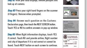 Instructions for using the Global Entry kiosk.
