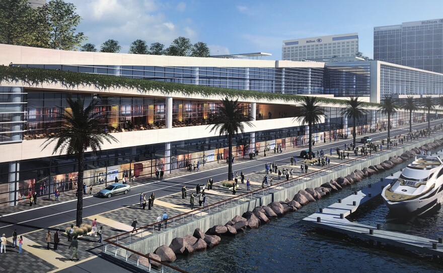 Digital rending shows the proposed expansion of San Diego's downtown convention center, Jan. 8, 2017.