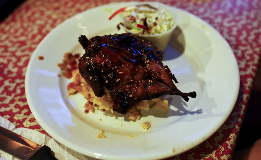 A smoked fruit bat at Hot Rod's.