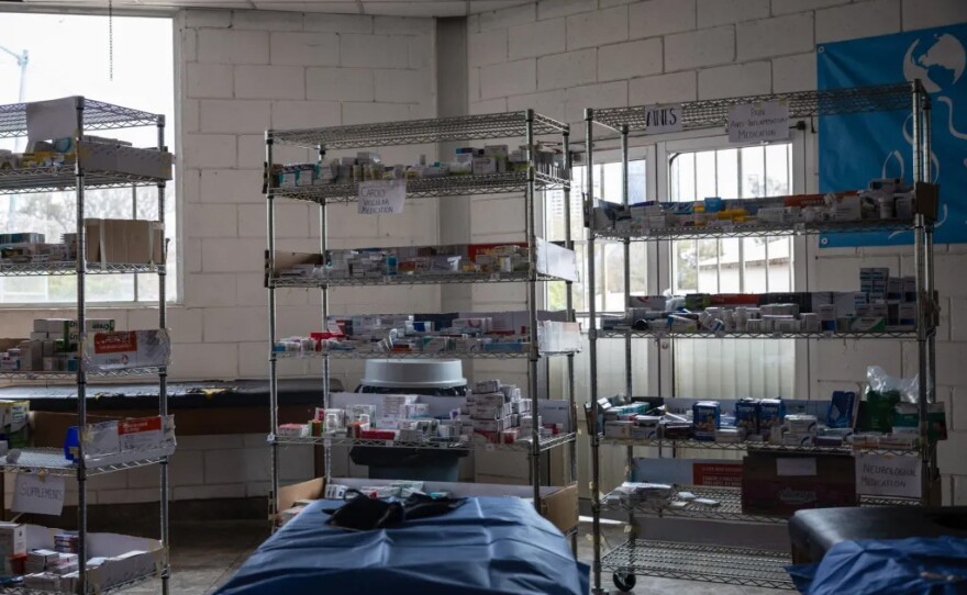 Medical supplies at Desayunador Salesiano Padre Chava in Tijuana could be affected by cuts to foreign aid, Feb. 7, 2025. The shelter partners with multiple organizations that receive funding from the agency.