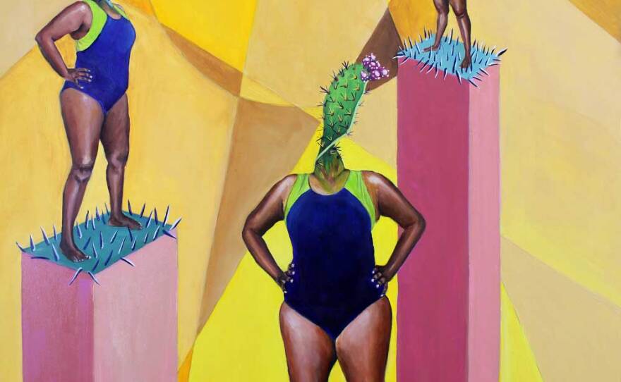 "The Mothers" is a painting by Chitra Gopalakrishnan, on view beginning Apr. 24, 2021 at The Hill Street Country Club.