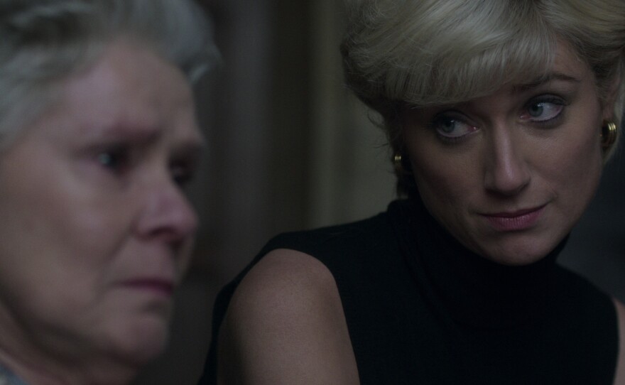 Imelda Staunton as Queen Elizabeth and Elizabeth Debicki as Diana.
